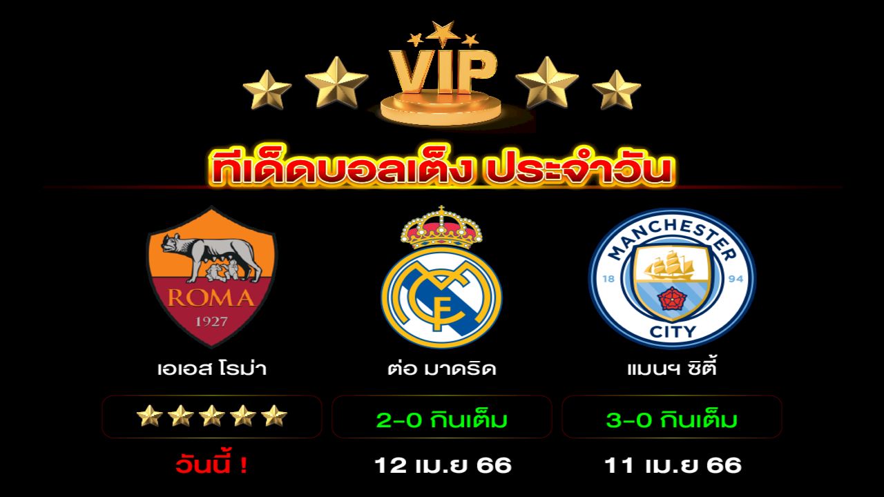 ทีเด็ดบอลเต็งประจำวันนี้