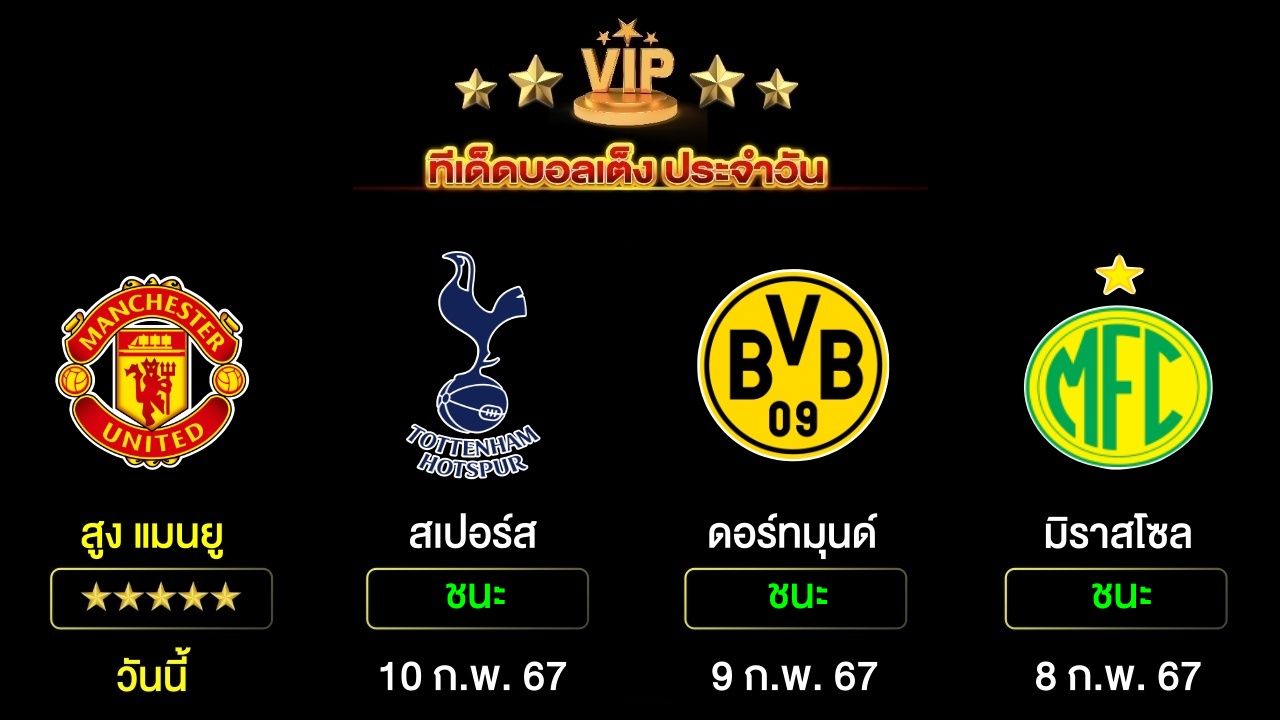 ทีเด็ดบอลเต็ง ประจำวันนี้