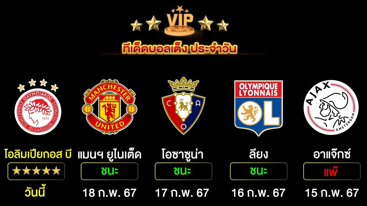 ทีเด็ดบอลเต็ง ประจำวันนี้