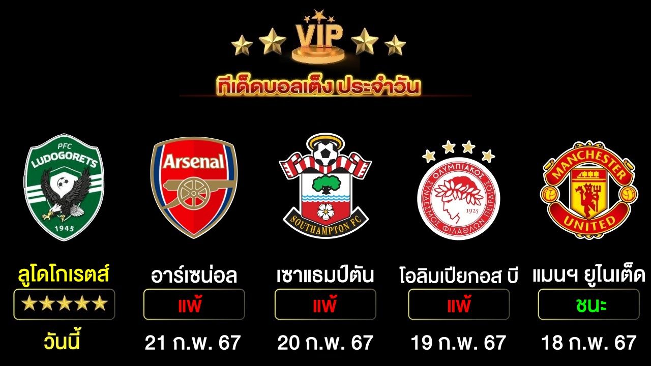 ทีเด็ดบอลเต็ง ประจำวันนี้