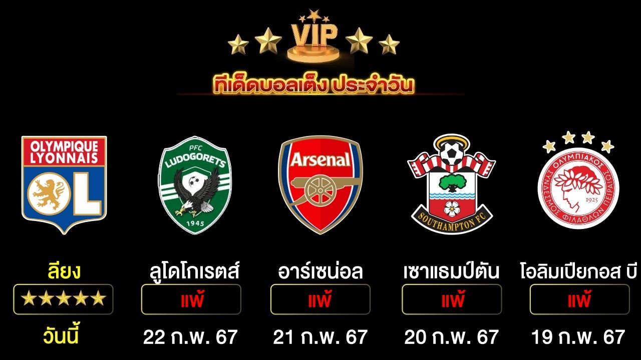 ทีเด็ดบอลเต็ง ประจำวันนี้