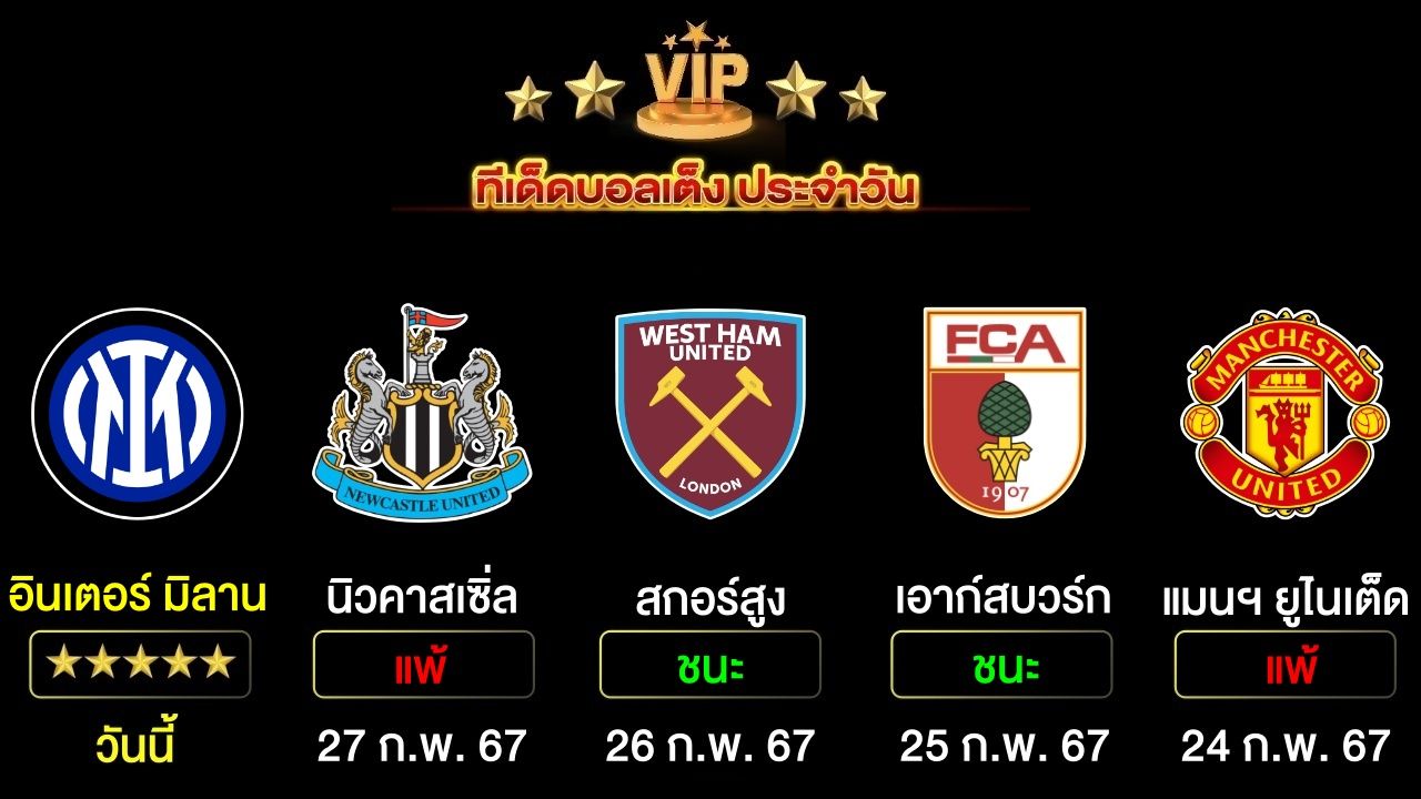 ทีเด็ดบอลเต็ง ประจำวันนี้