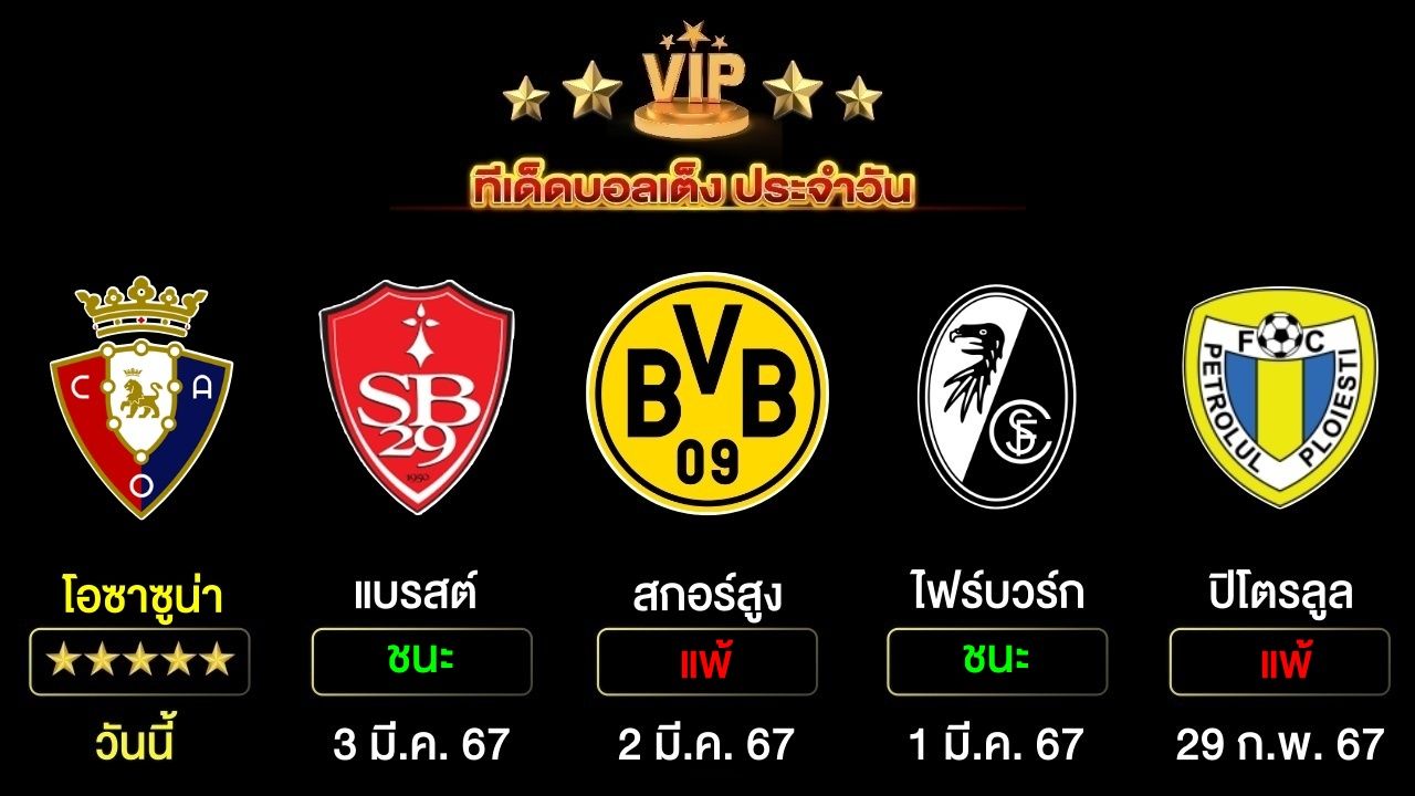 ทีเด็ดบอลเต็ง ประจำวันนี้