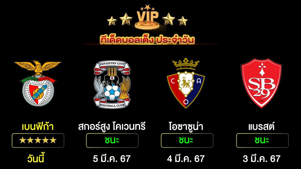 ทีเด็ดบอลเต็ง ประจำวันนี้