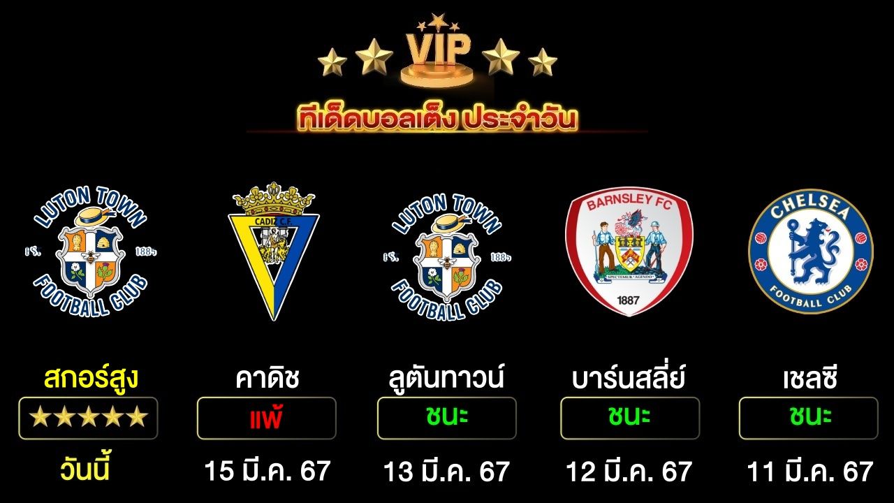 ทีเด็ดบอลเต็ง ประจำวันนี้