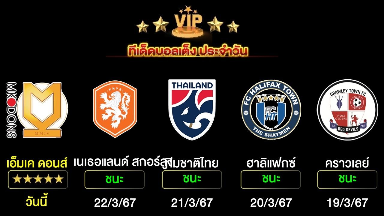 ทีเด็ดบอลเต็ง ประจำวันนี้