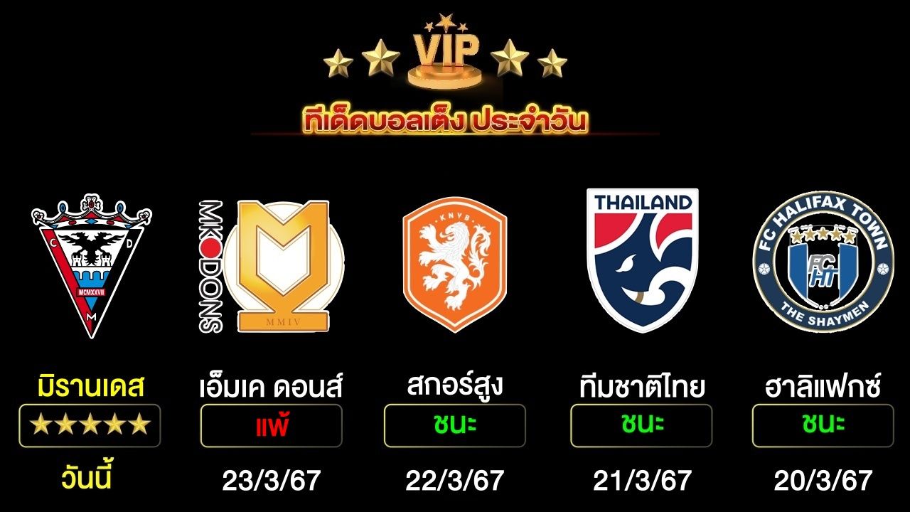 ทีเด็ดบอลเต็ง ประจำวันนี้