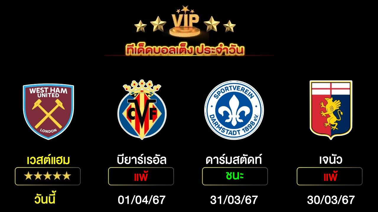 ทีเด็ดบอลเต็ง ประจำวันนี้