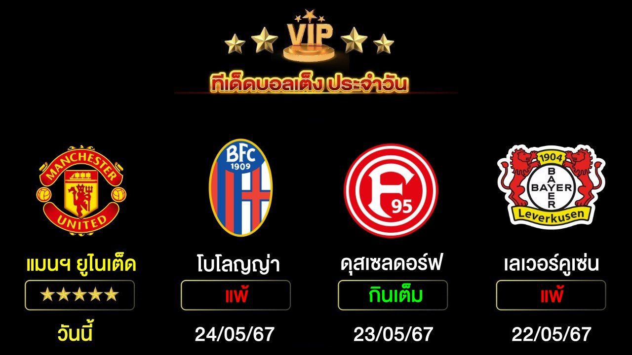 ทีเด็ดบอลเต็ง ประจำวันนี้