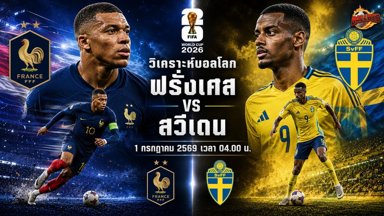 วิเคราะห์บอล ฟุตบอลโลก 2026 ฝรั่งเศส vs สวีเดน