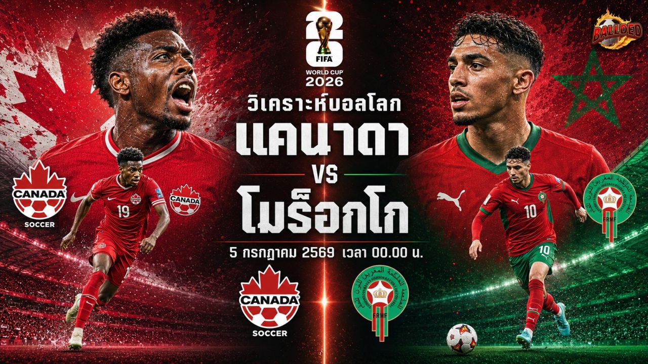 วิเคราะห์บอล ฟุตบอลโลก 2026 แคนาดา vs โมร็อกโก