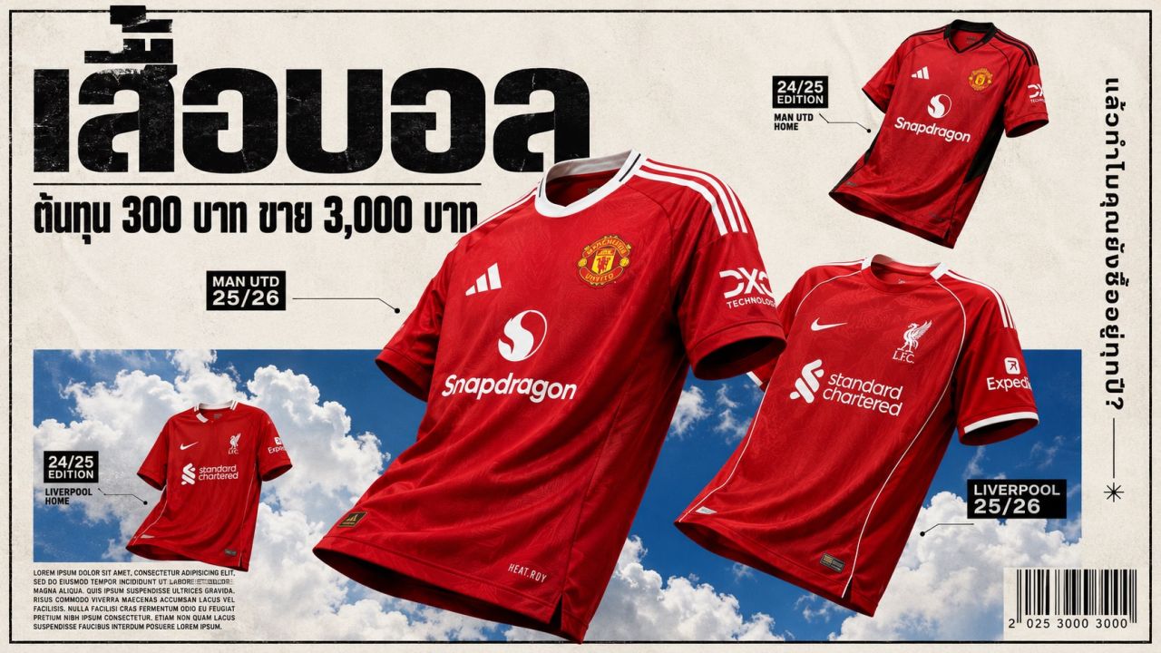 เสื้อบอลต้นทุน 300 บาท ขาย 3,000 บาท — แล้วทำไมคุณยังซื้ออยู่ทุกปี?