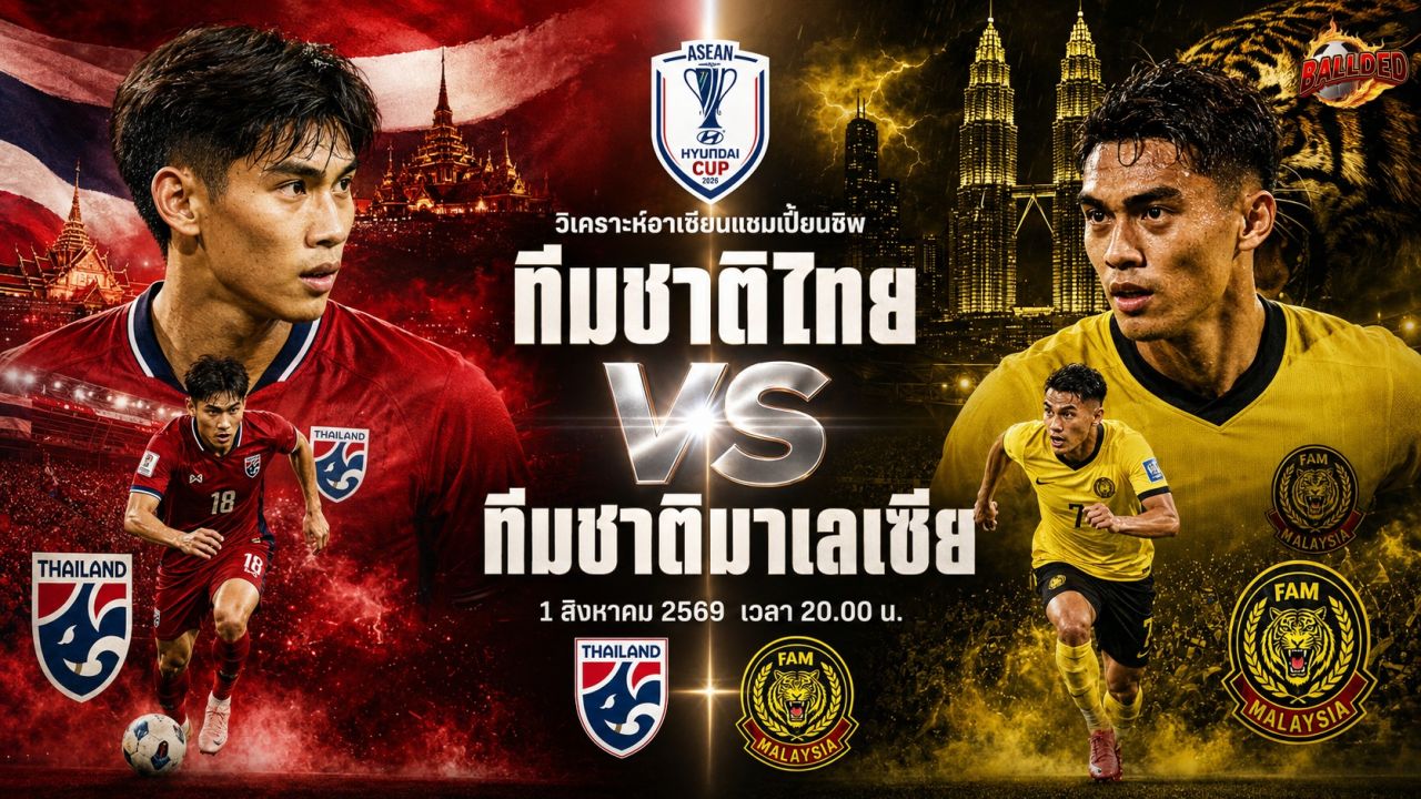 วิเคราะห์บอล อาเซียนแชมเปี้ยนชิพ ทีมชาติไทย vs ทีมชาติมาเลเซีย