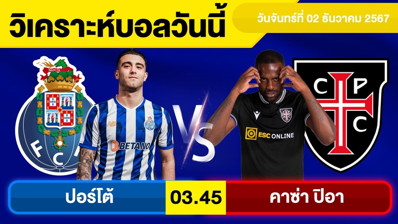 วิเคราะห์บอลวันนี้ วัน จันทร์ ที่ 2 ธ.ค. 67 บอลเต็ง ทีเด็ดบอลวันนี้ ผลบอล บอลเด็ด By จอห์นบอลเต็ง