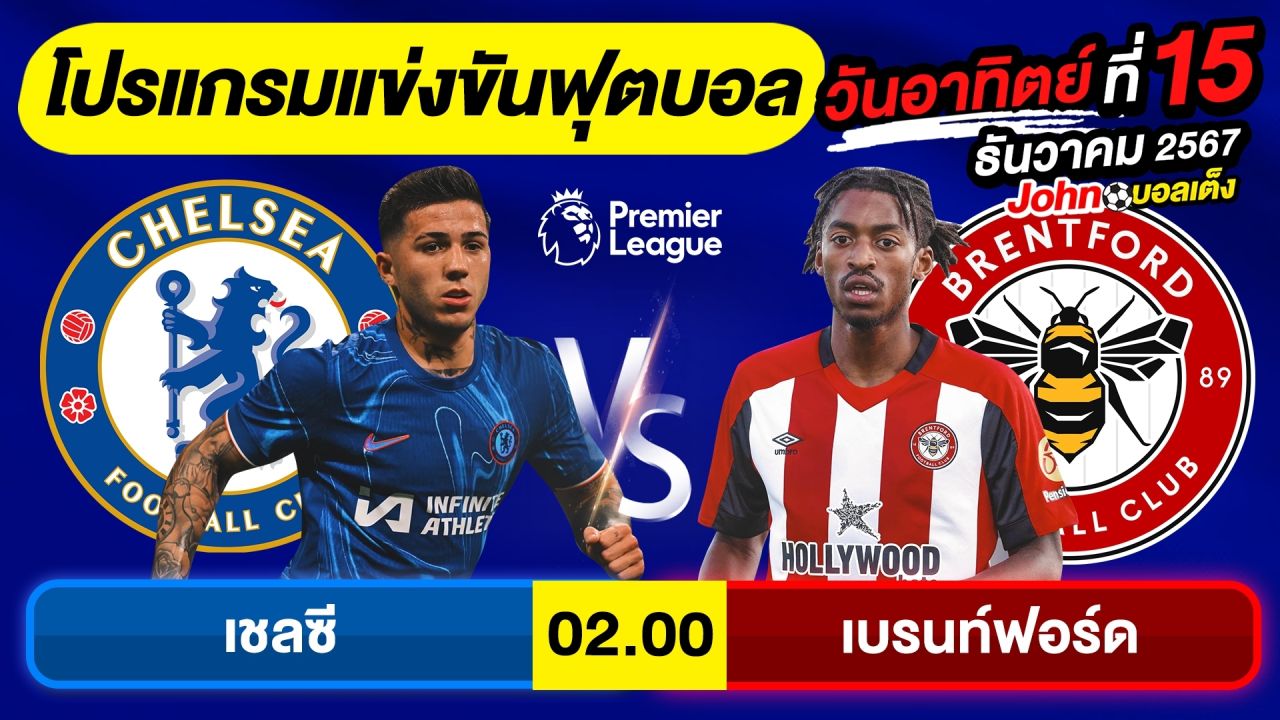 วิเคราะห์บอลวันนี้ บอลเต็ง ทีเด็ดบอล วัน อาทิตย์ ที่ 15 ธันวาคม 2567 By จอห์นบอลเต็ง