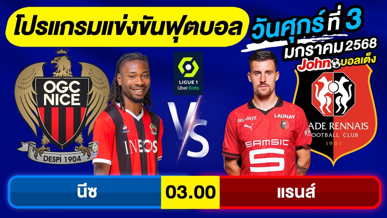 วิเคราะห์บอลวันนี้ บอลเต็ง ทีเด็ดบอล วันศุกร์ ที่ 3 มกราคม 2568 By จอห์นบอลเต็ง