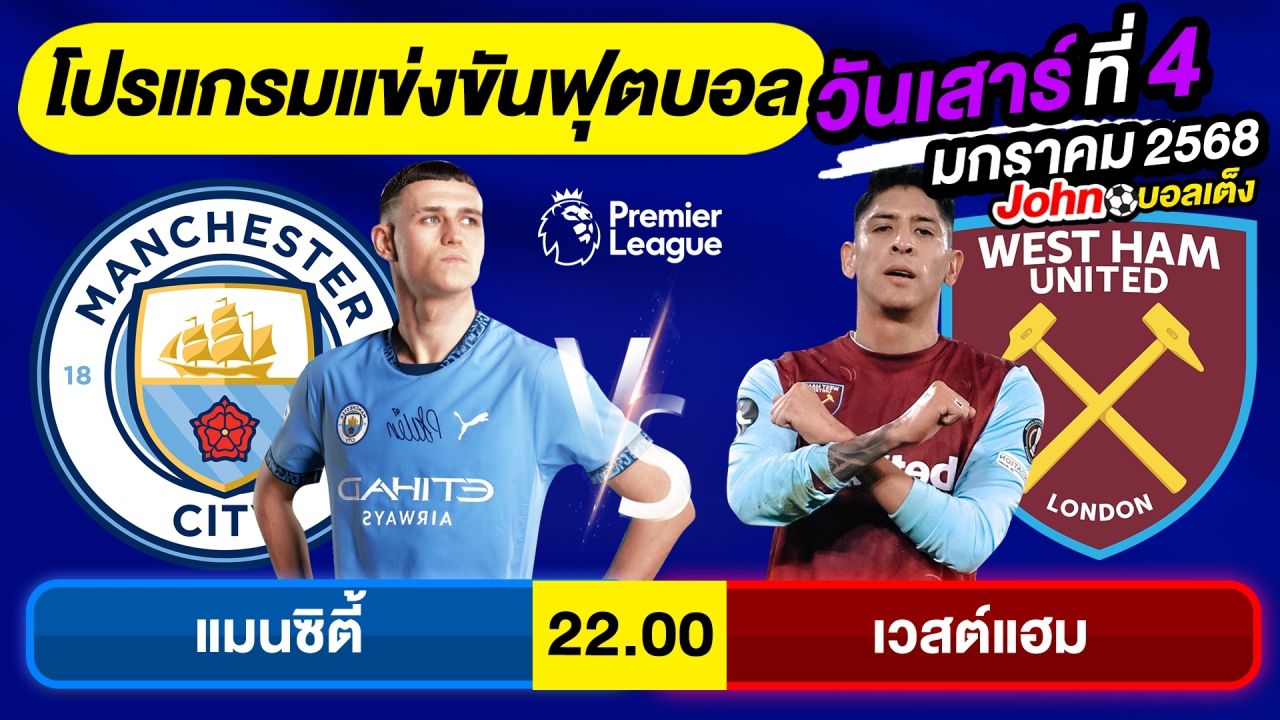 วิเคราะห์บอลวันนี้ บอลเต็ง ทีเด็ดบอล วันเสาร์ ที่ 4 มกราคม 2568 By จอห์นบอลเต็ง