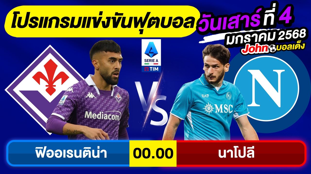 วิเคราะห์บอลวันนี้ บอลเต็ง ทีเด็ดบอล วันเสาร์ ที่ 4 มกราคม 2568 By จอห์นบอลเต็ง