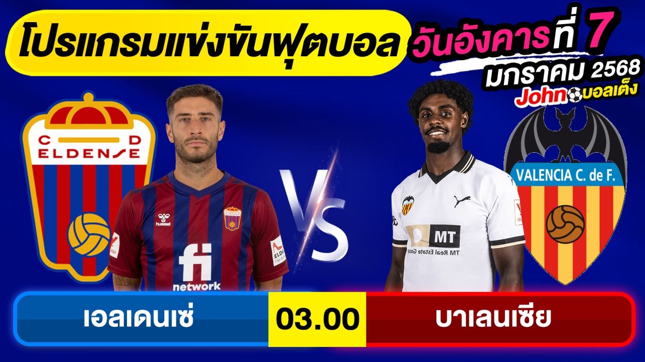 วิเคราะห์บอลวันนี้ บอลเต็ง ทีเด็ดบอล วันอังคาร ที่ 7 มกราคม 2568 By จอห์นบอลเต็ง