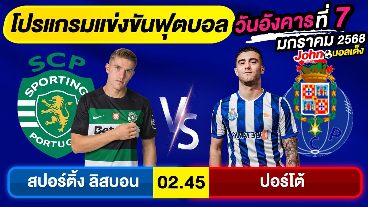 วิเคราะห์บอลวันนี้ บอลเต็ง ทีเด็ดบอล วันอังคาร ที่ 7 มกราคม 2568 By จอห์นบอลเต็ง