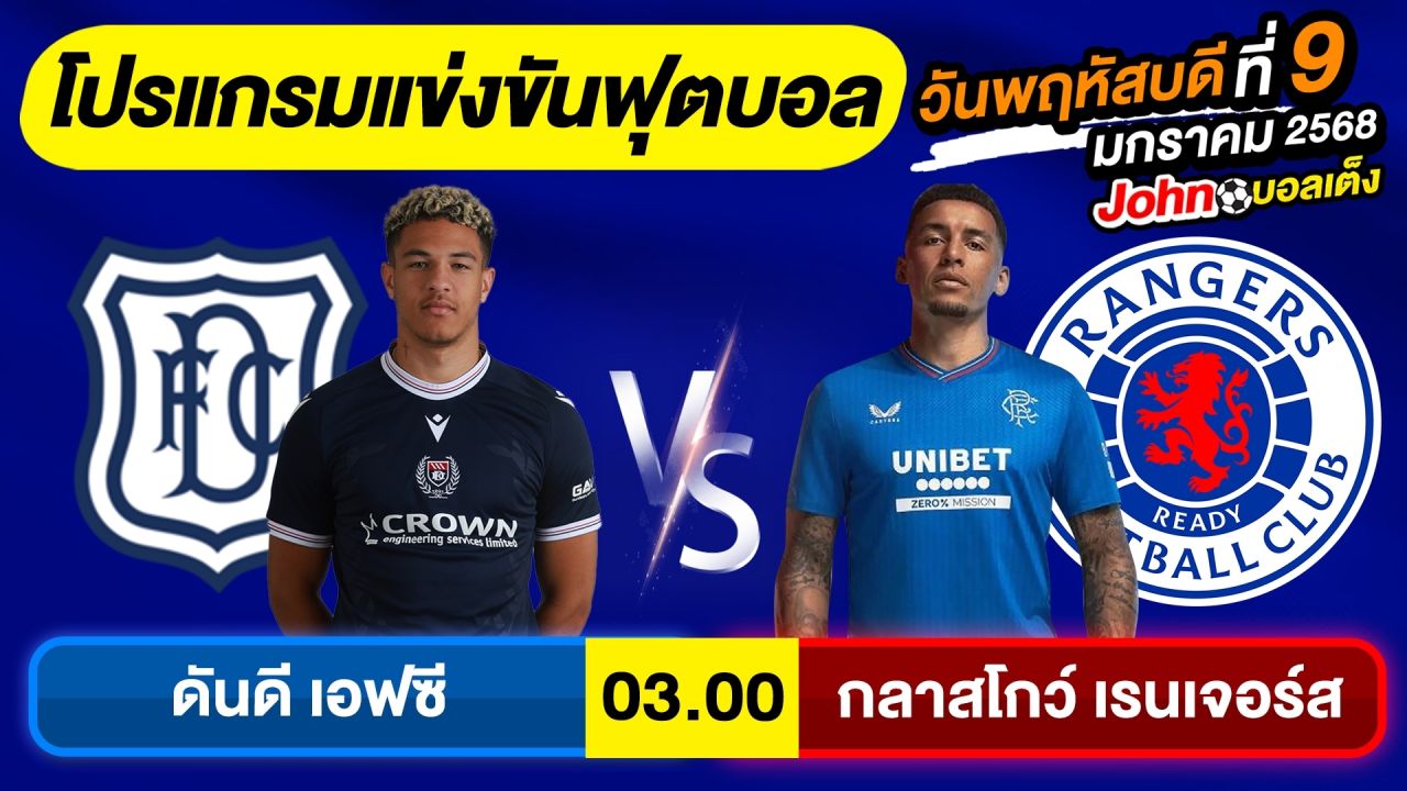 วิเคราะห์บอลวันนี้ บอลเต็ง ทีเด็ดบอล วันพฤหัสบดี ที่ 9 มกราคม 2568 By จอห์นบอลเต็ง