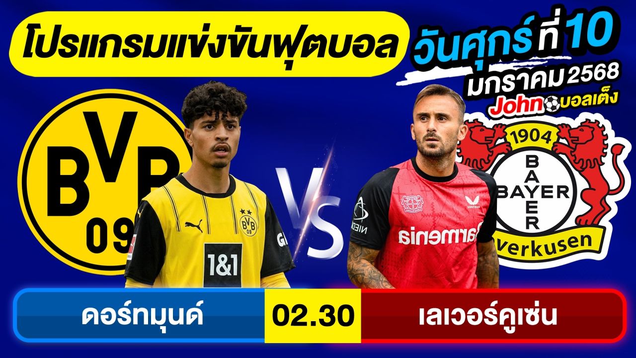 วิเคราะห์บอลวันนี้ บอลเต็ง ทีเด็ดบอล วันศุกร์ ที่ 10 มกราคม 2568 By จอห์นบอลเต็ง