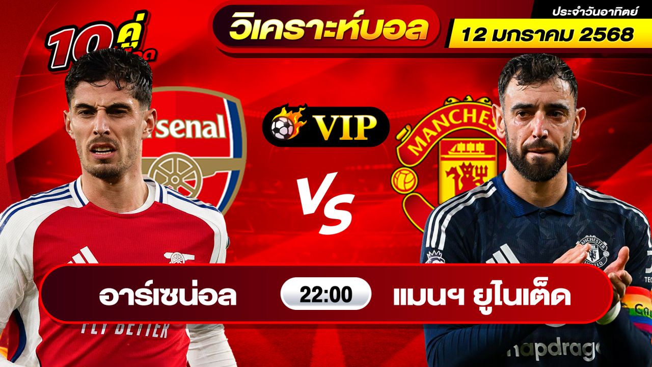 วิเคราะห์บอลวันนี้ ทีเด็ดบอล วันอาทิตย์ ที่ 12 มกราคม 2568 By ช็อตเด็ดบอลเต็ง