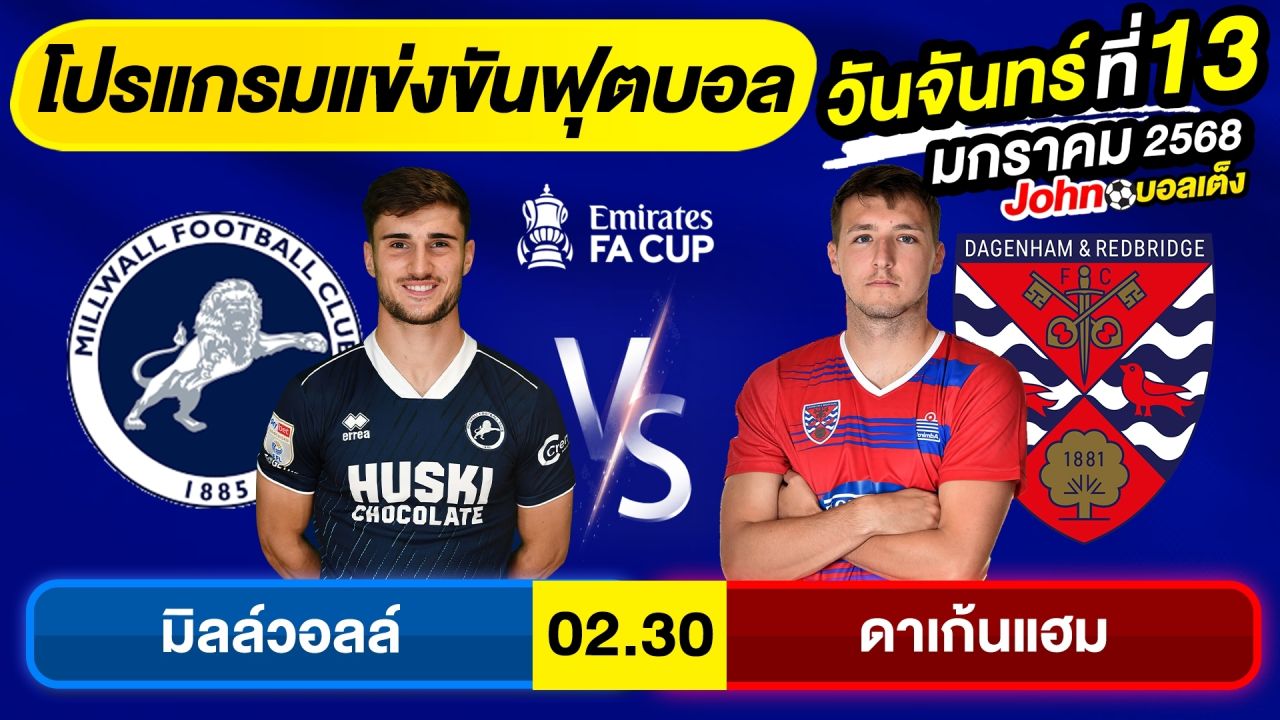 วิเคราะห์บอลวันนี้ บอลเต็ง ทีเด็ดบอล วันจันทร์ ที่ 13 มกราคม 2568 By จอห์นบอลเต็ง