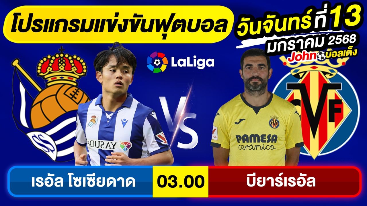 วิเคราะห์บอลวันนี้ บอลเต็ง ทีเด็ดบอล วันจันทร์ ที่ 13 มกราคม 2568 By จอห์นบอลเต็ง