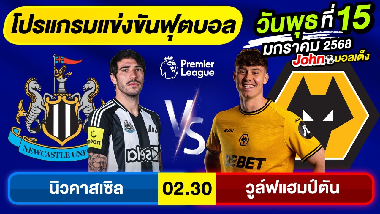 วิเคราะห์บอลวันนี้ บอลเต็ง ทีเด็ดบอล วันพุธ ที่ 15 มกราคม 2568 By จอห์นบอลเต็ง