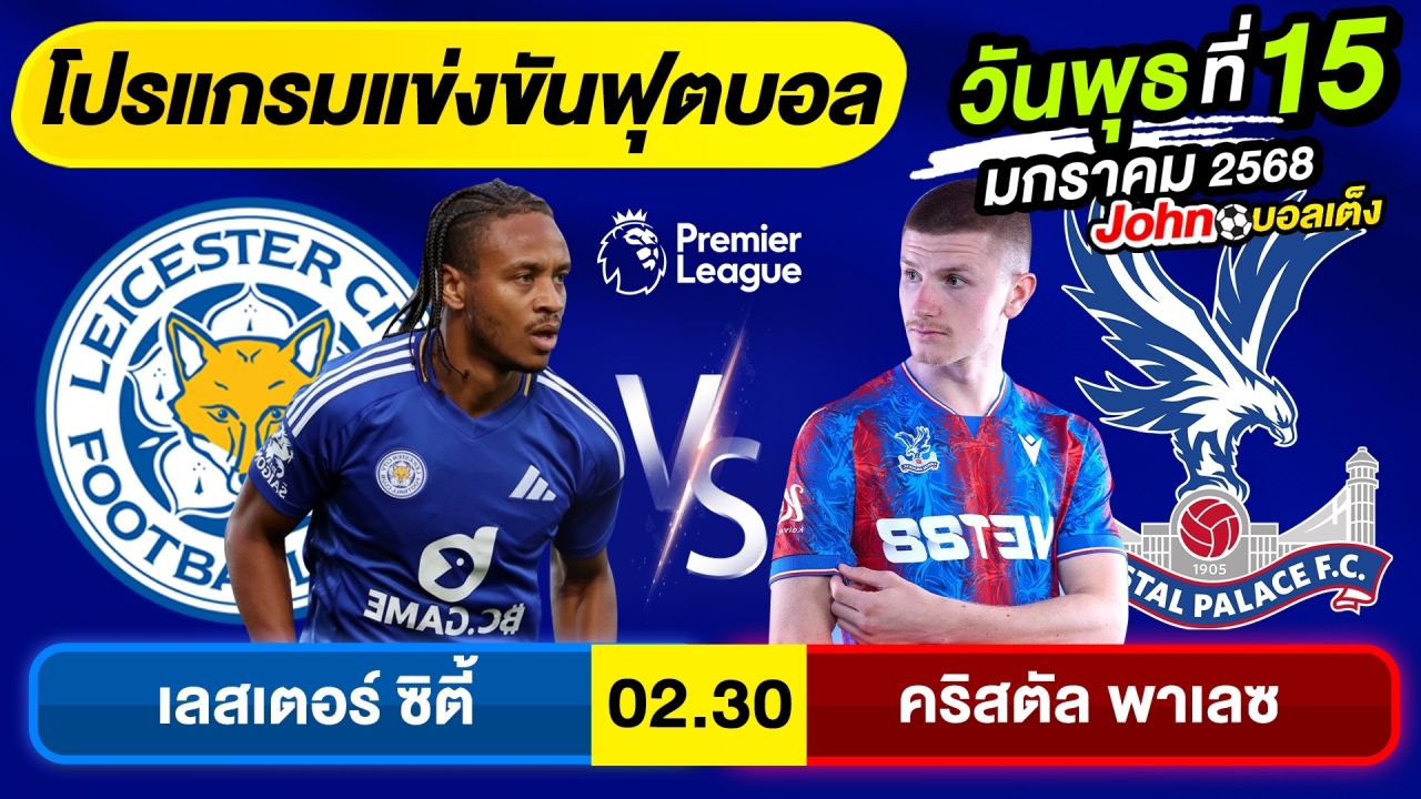 วิเคราะห์บอลวันนี้ บอลเต็ง ทีเด็ดบอล วันพุธ ที่ 15 มกราคม 2568 By จอห์นบอลเต็ง