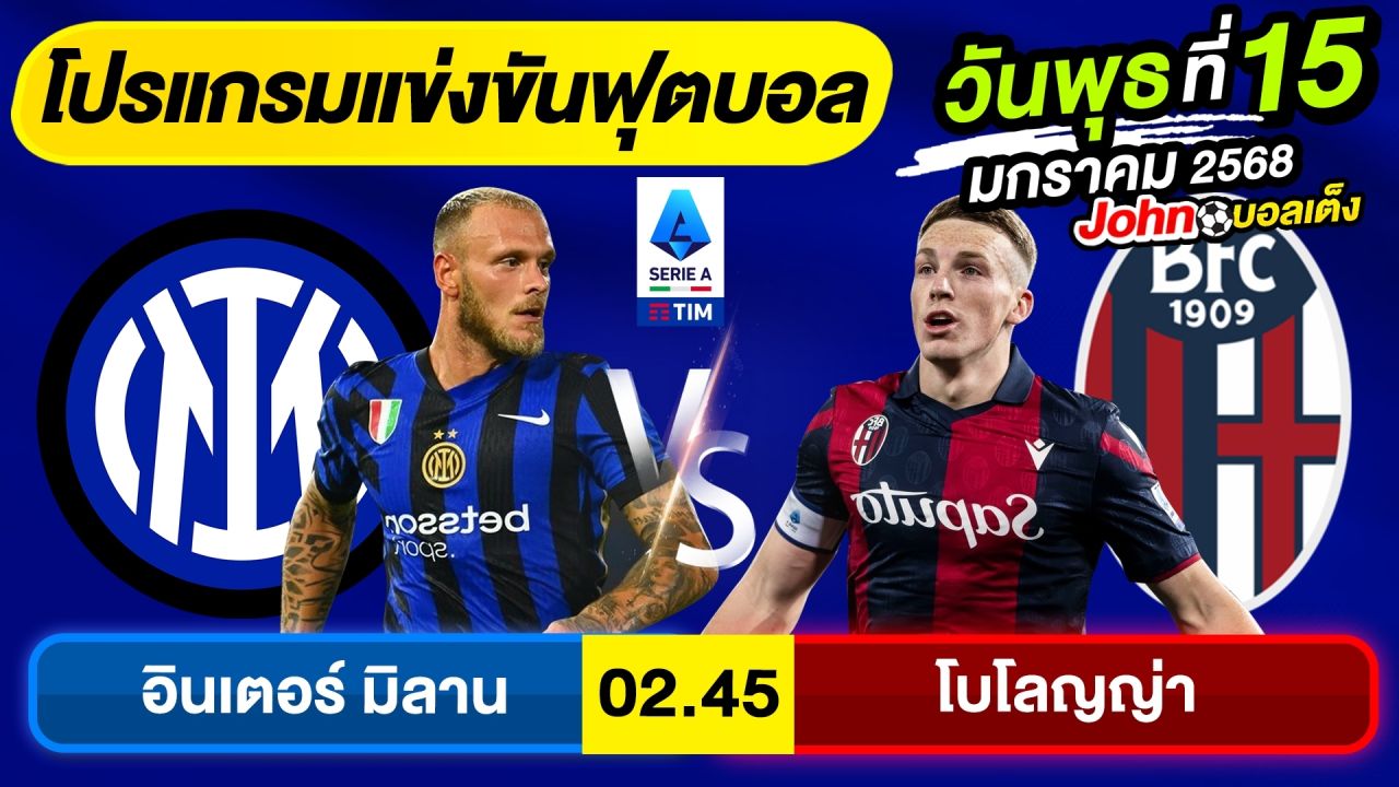 วิเคราะห์บอลวันนี้ บอลเต็ง ทีเด็ดบอล วันพุธ ที่ 15 มกราคม 2568 By จอห์นบอลเต็ง