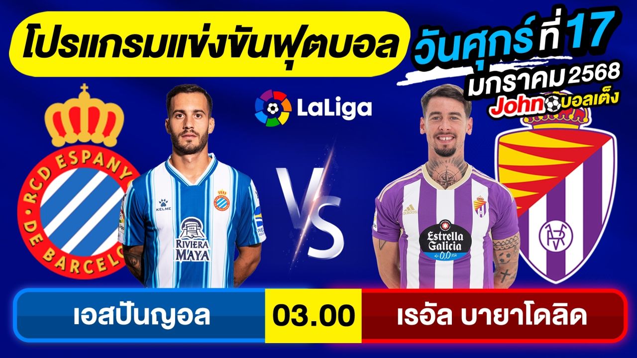 วิเคราะห์บอลวันนี้ บอลเต็ง ทีเด็ดบอล วันศุกร์ ที่ 17 มกราคม 2568 By จอห์นบอลเต็ง