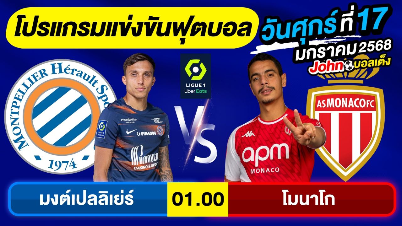 วิเคราะห์บอลวันนี้ บอลเต็ง ทีเด็ดบอล วันศุกร์ ที่ 17 มกราคม 2568 By จอห์นบอลเต็ง