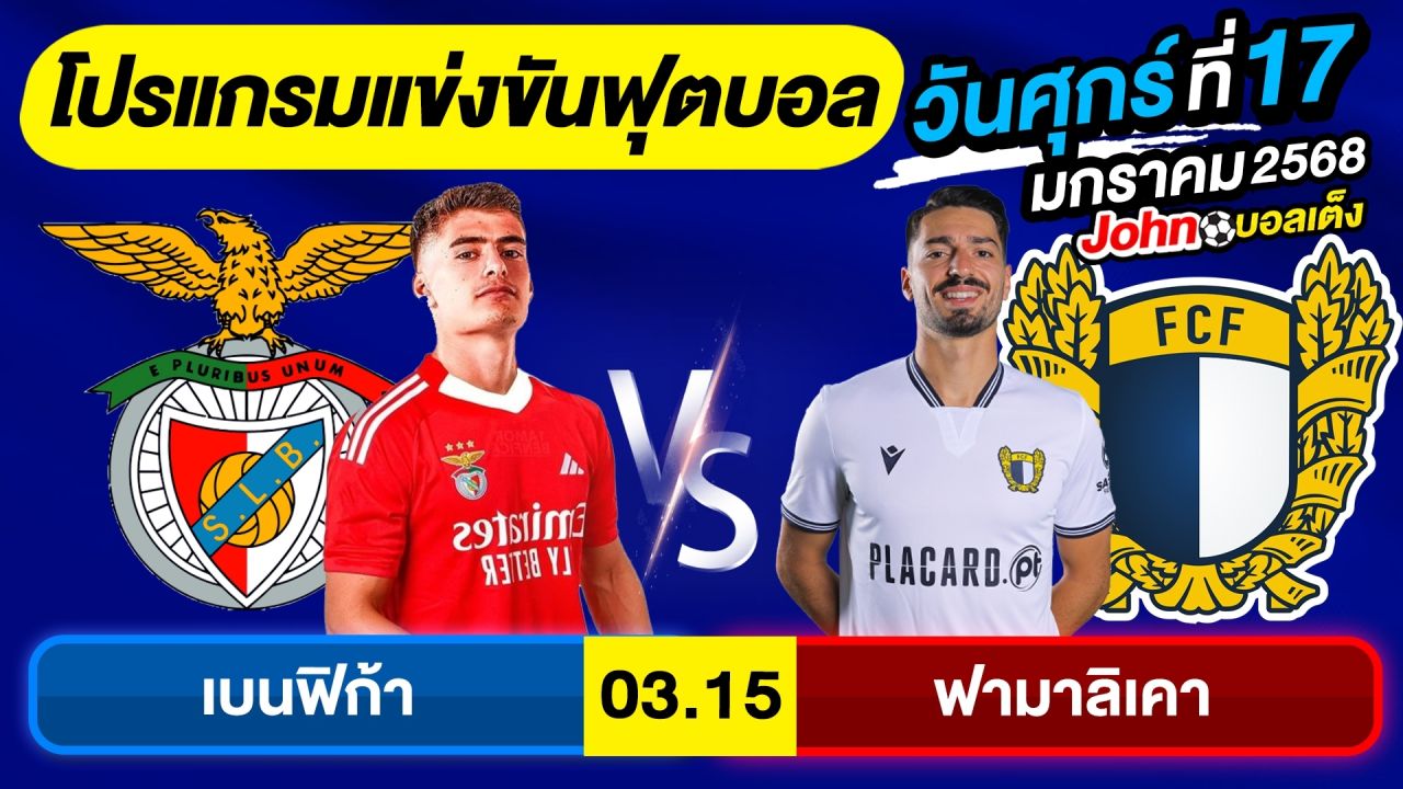 วิเคราะห์บอลวันนี้ บอลเต็ง ทีเด็ดบอล วันศุกร์ ที่ 17 มกราคม 2568 By จอห์นบอลเต็ง