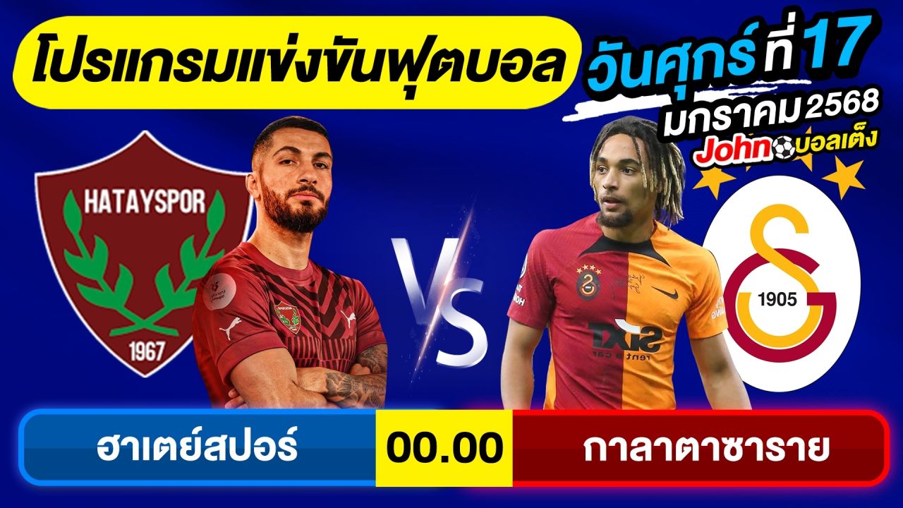 วิเคราะห์บอลวันนี้ บอลเต็ง ทีเด็ดบอล วันศุกร์ ที่ 17 มกราคม 2568 By จอห์นบอลเต็ง