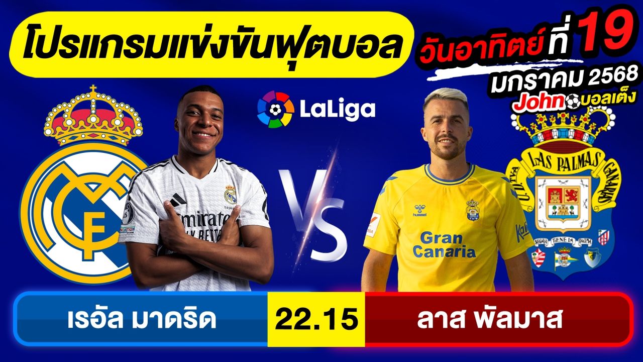 วิเคราะห์บอลวันนี้ บอลเต็ง ทีเด็ดบอล วันอาทิตย์ ที่ 19 มกราคม 2568 Byจอห์นบอลเต็ง