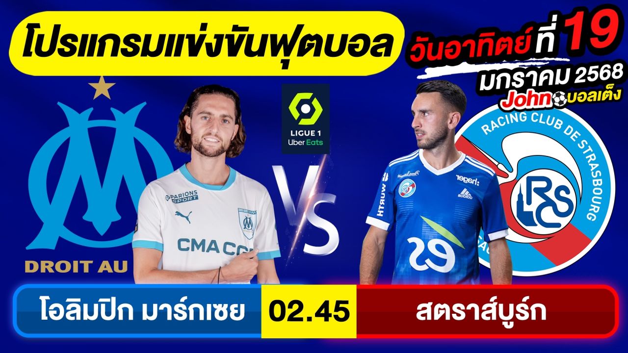 วิเคราะห์บอลวันนี้ บอลเต็ง ทีเด็ดบอล วันอาทิตย์ ที่ 19 มกราคม 2568 Byจอห์นบอลเต็ง