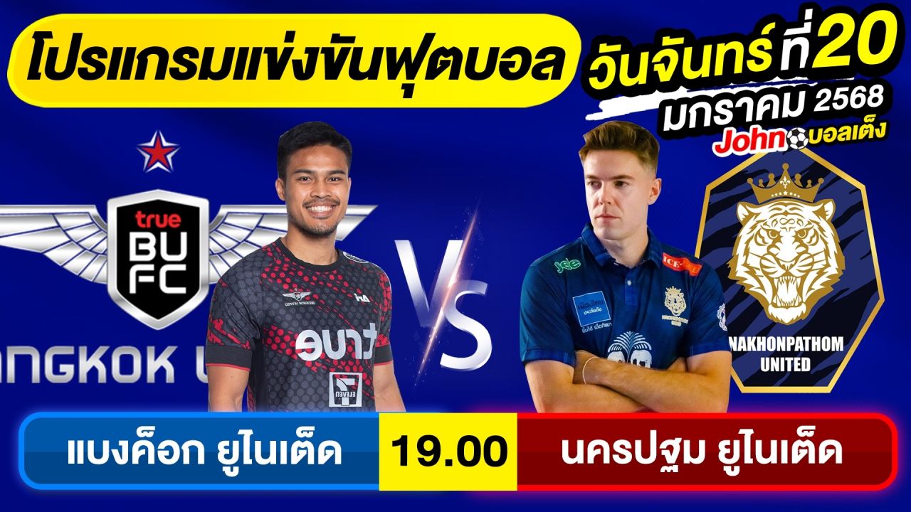 วิเคราะห์บอลวันนี้ บอลเต็ง ทีเด็ดบอล วันจันทร์ ที่ 20 มกราคม 2568 By จอห์นบอลเต็ง