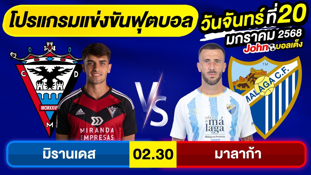 วิเคราะห์บอลวันนี้ บอลเต็ง ทีเด็ดบอล วันจันทร์ ที่ 20 มกราคม 2568 By จอห์นบอลเต็ง