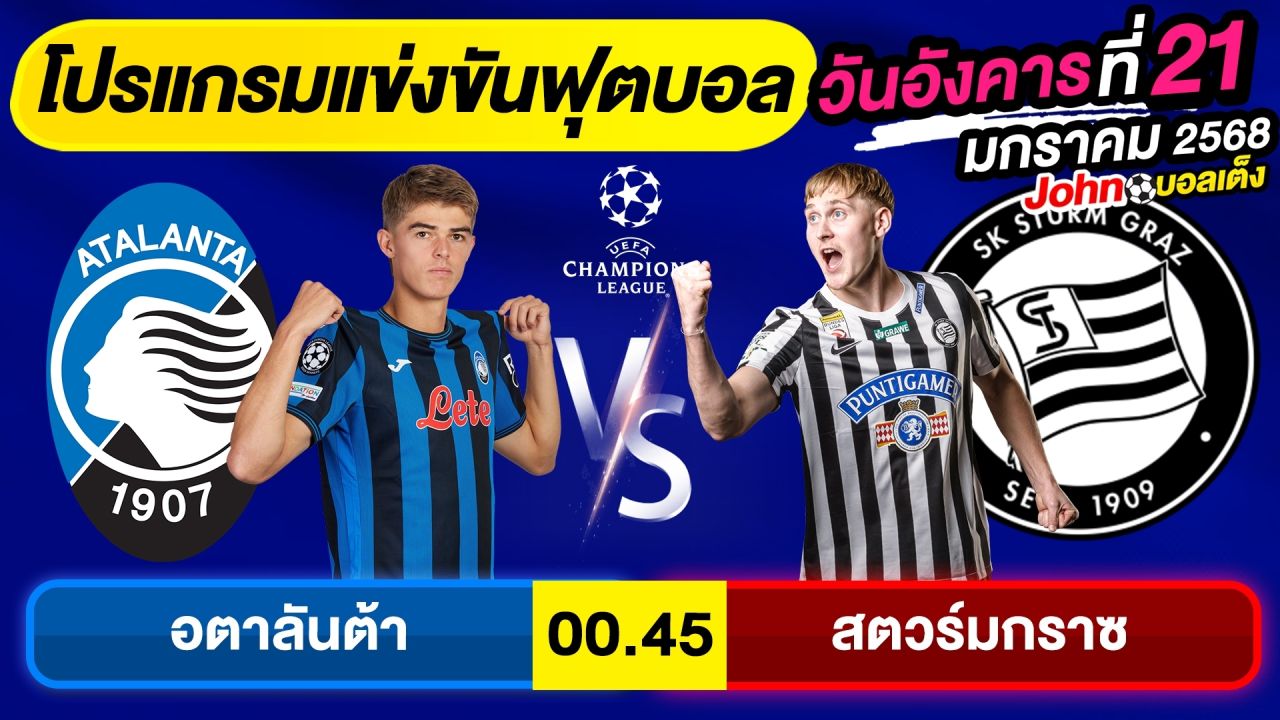 วิเคราะห์บอลวันนี้ บอลเต็ง ทีเด็ดบอล วันอังคาร ที่ 21 มกราคม 2568 By จอห์นบอลเต็ง