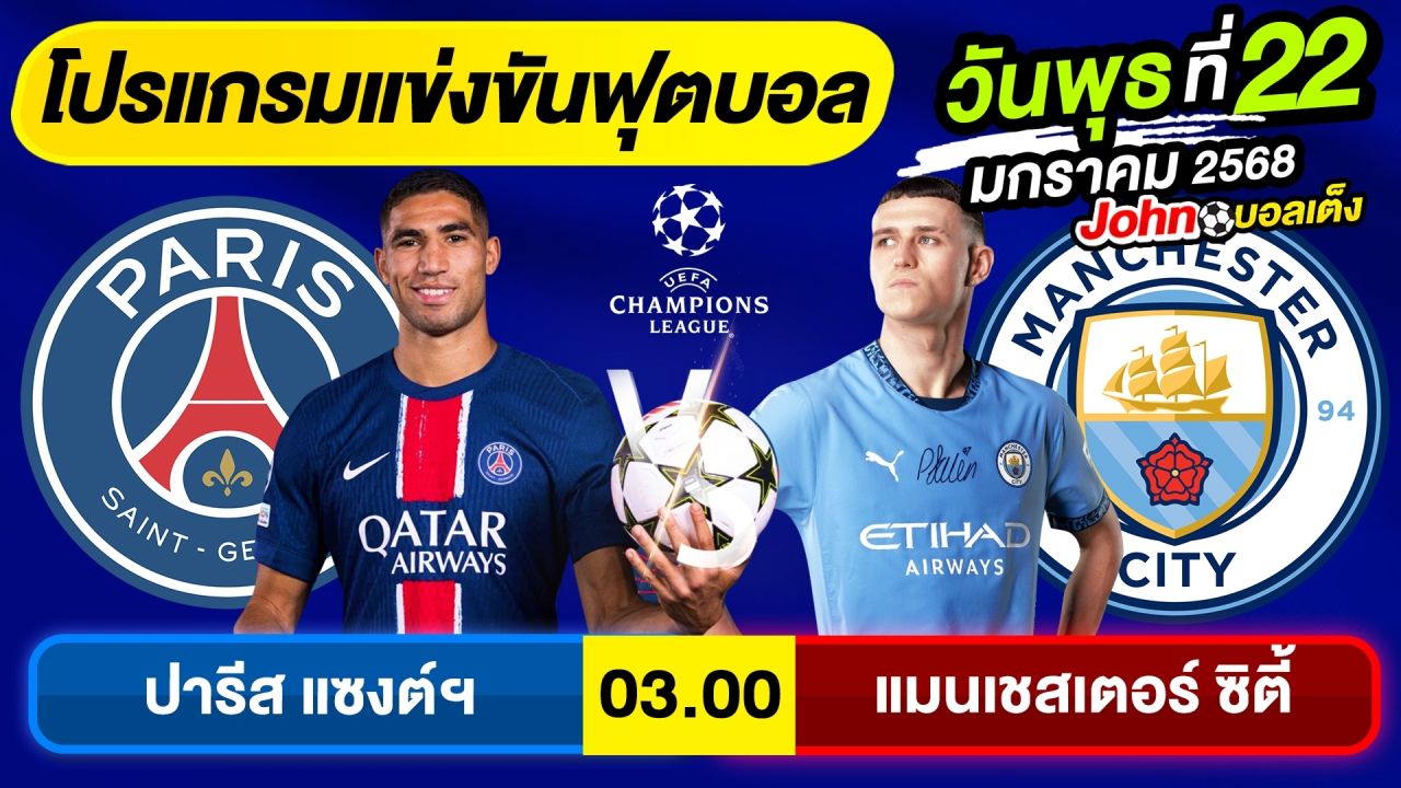 วิเคราะห์บอลวันนี้ บอลเต็ง ทีเด็ดบอล วันพุธ ที่ 22 มกราคม 2568 By จอห์นบอลเต็ง