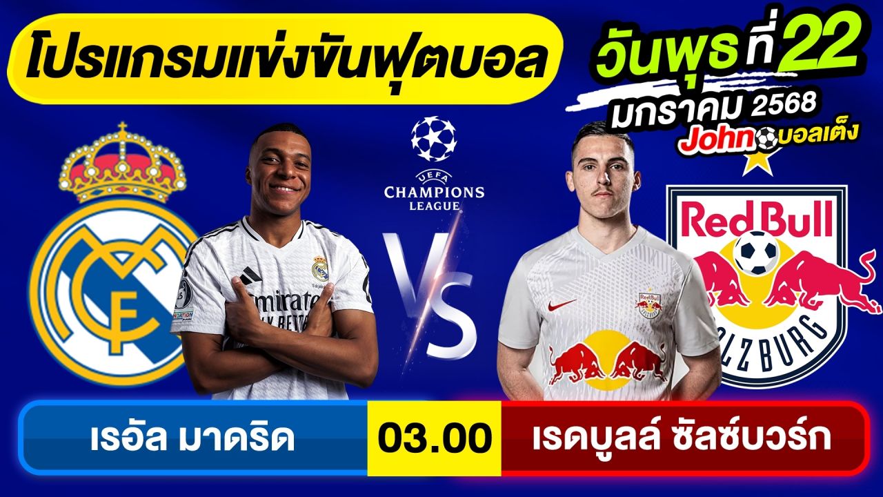 วิเคราะห์บอลวันนี้ บอลเต็ง ทีเด็ดบอล วันพุธ ที่ 22 มกราคม 2568 By จอห์นบอลเต็ง