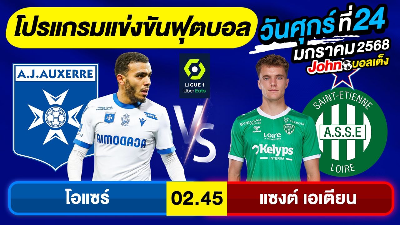 วิเคราะห์บอลวันนี้ บอลเต็ง ทีเด็ดบอล วันศุกร์ ที่ 24 มกราคม 2568 By จอห์นบอลเต็ง