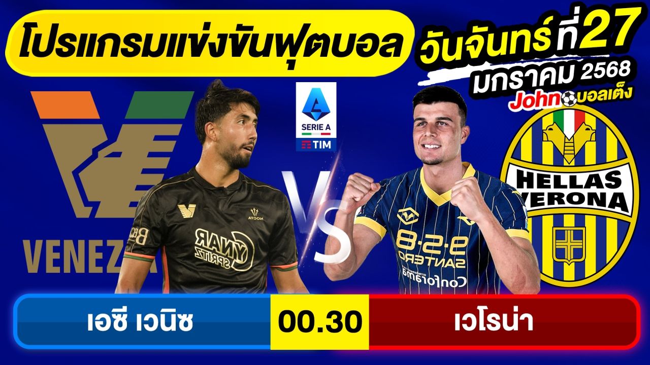 วิเคราะห์บอลวันนี้ บอลเต็ง ทีเด็ดบอล วันจันทร์ ที่ 27 มกราคม 2568 By จอห์นบอลเต็ง