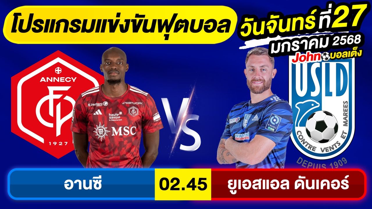 วิเคราะห์บอลวันนี้ บอลเต็ง ทีเด็ดบอล วันจันทร์ ที่ 27 มกราคม 2568 By จอห์นบอลเต็ง