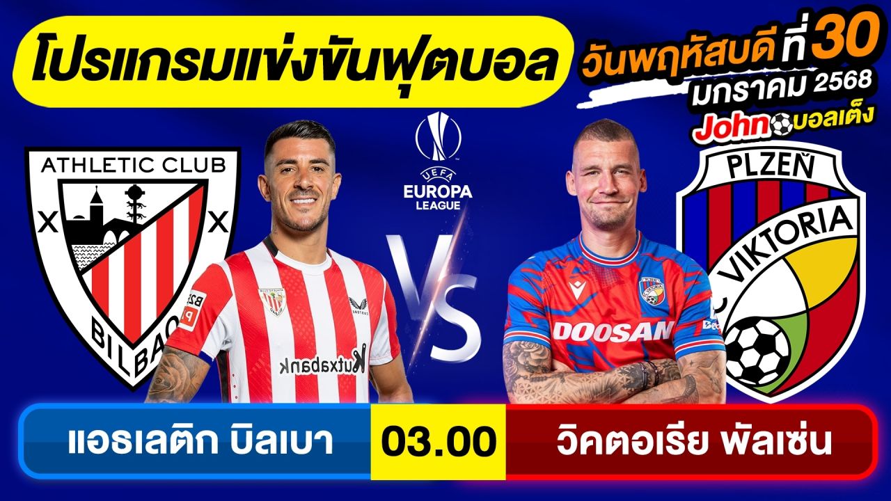 วิเคราะห์บอลวันนี้ บอลเต็ง ทีเด็ดบอล วันพฤหัสบดี ที่ 30 มกราคม 2568 By จอห์นบอลเต็ง