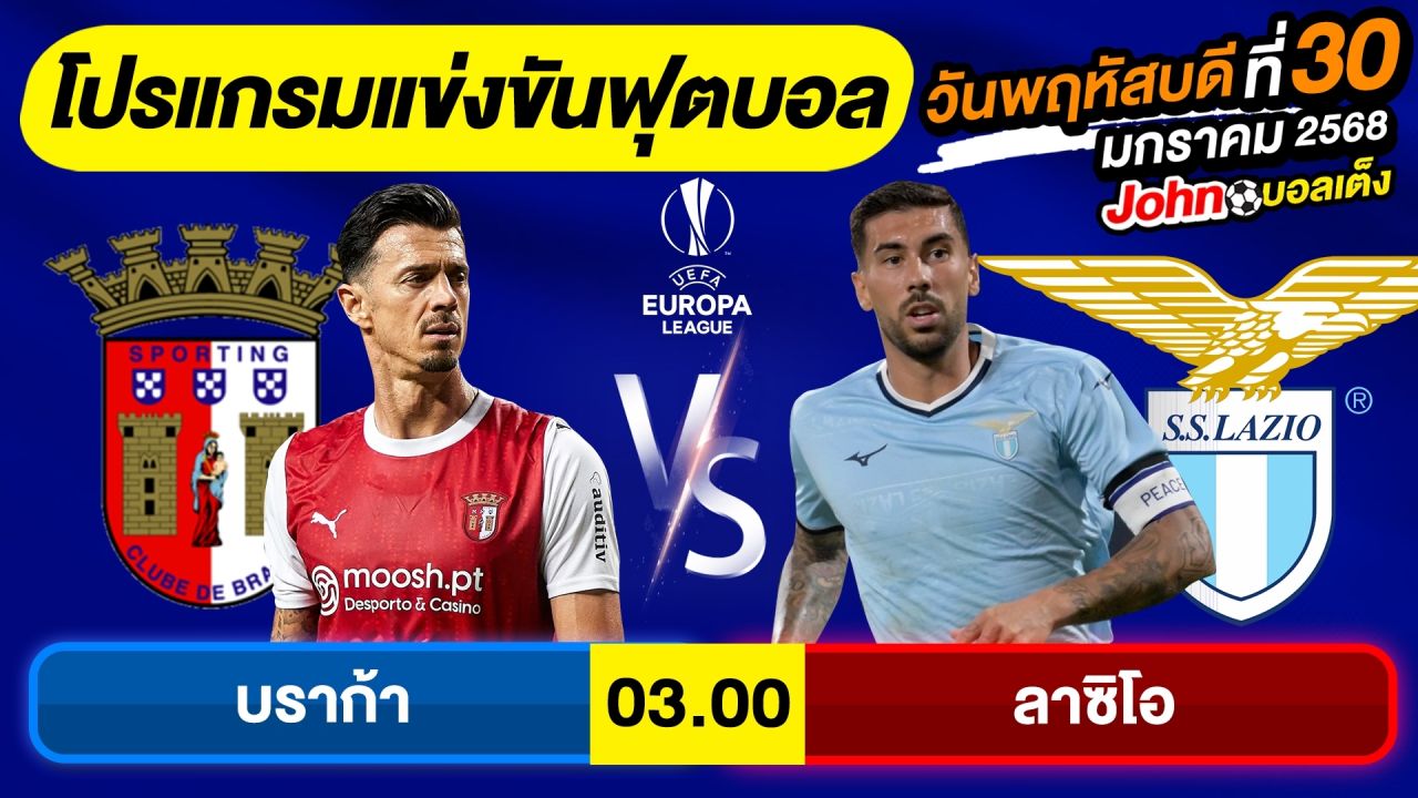 วิเคราะห์บอลวันนี้ บอลเต็ง ทีเด็ดบอล วันพฤหัสบดี ที่ 30 มกราคม 2568 By จอห์นบอลเต็ง