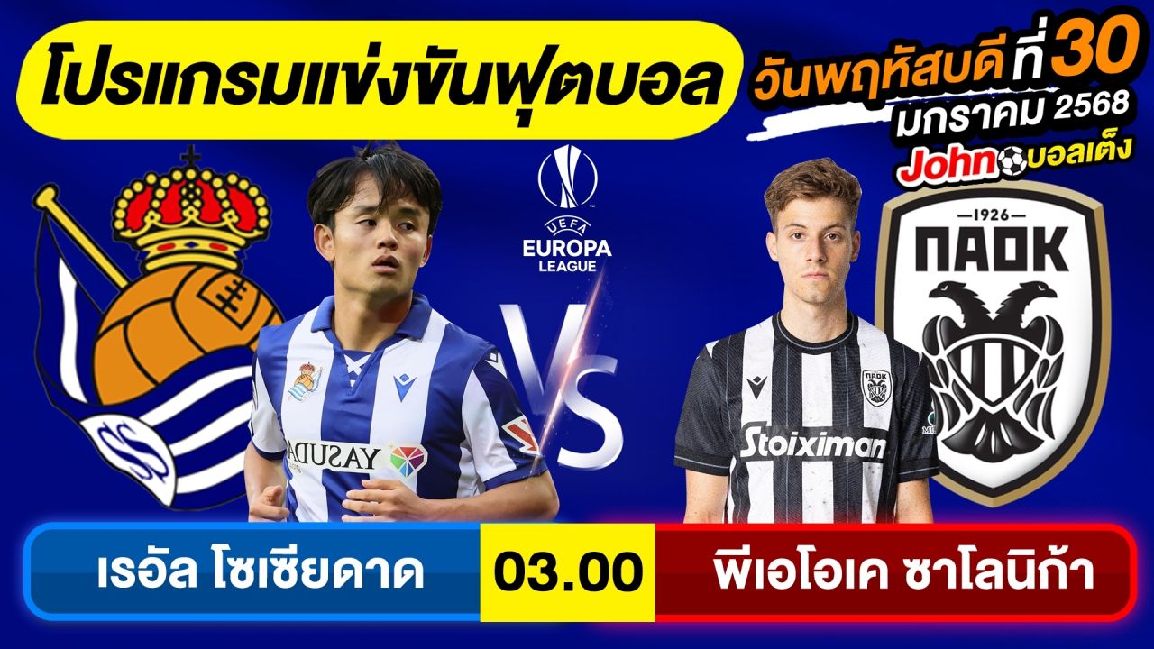 วิเคราะห์บอลวันนี้ บอลเต็ง ทีเด็ดบอล วันพฤหัสบดี ที่ 30 มกราคม 2568 By จอห์นบอลเต็ง