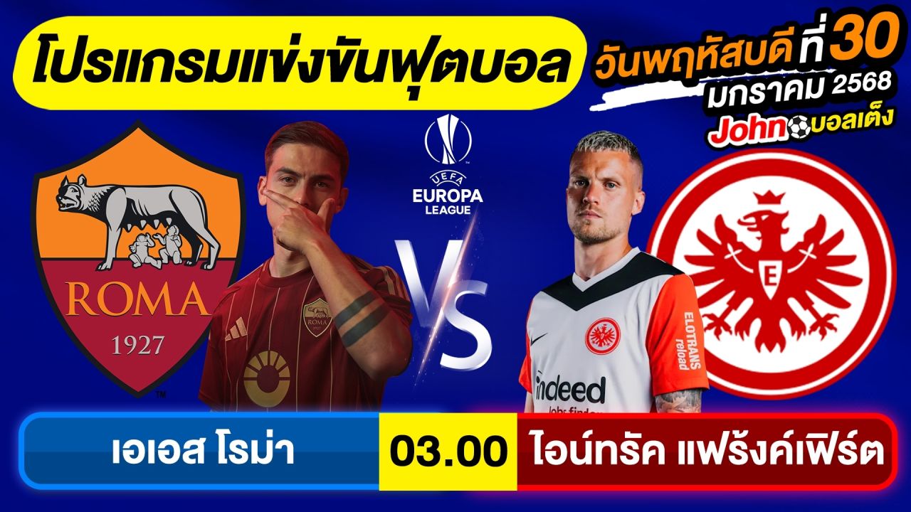 วิเคราะห์บอลวันนี้ บอลเต็ง ทีเด็ดบอล วันพฤหัสบดี ที่ 30 มกราคม 2568 By จอห์นบอลเต็ง